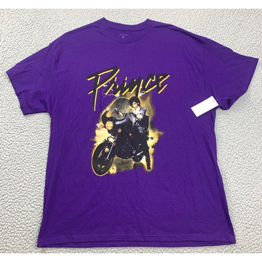 Prince Motorcycle T-Shirt Mens XL Purple Official Paisley Park Estate NWT